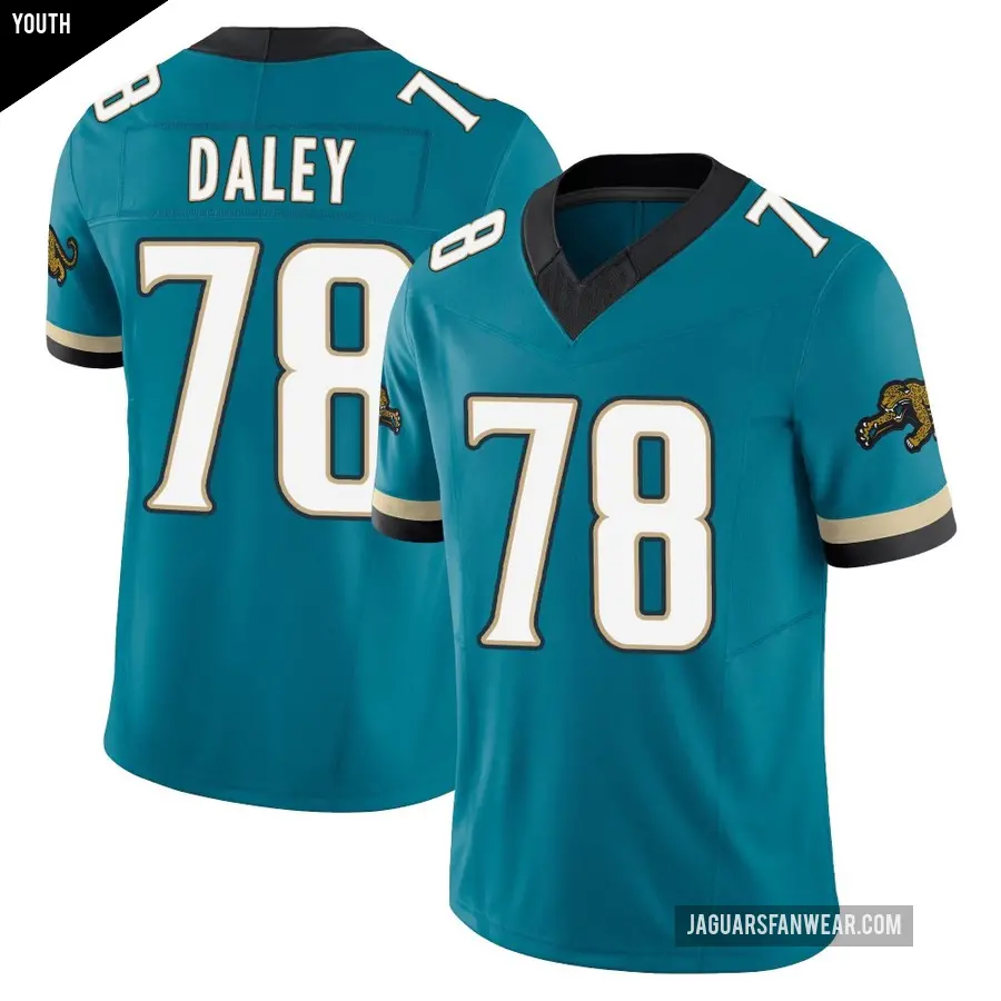 Youth Jacksonville Jaguars ＃78 Dennis Daley Teal Limited Prowler Throwback Vapor F.U.S.E. Jersey