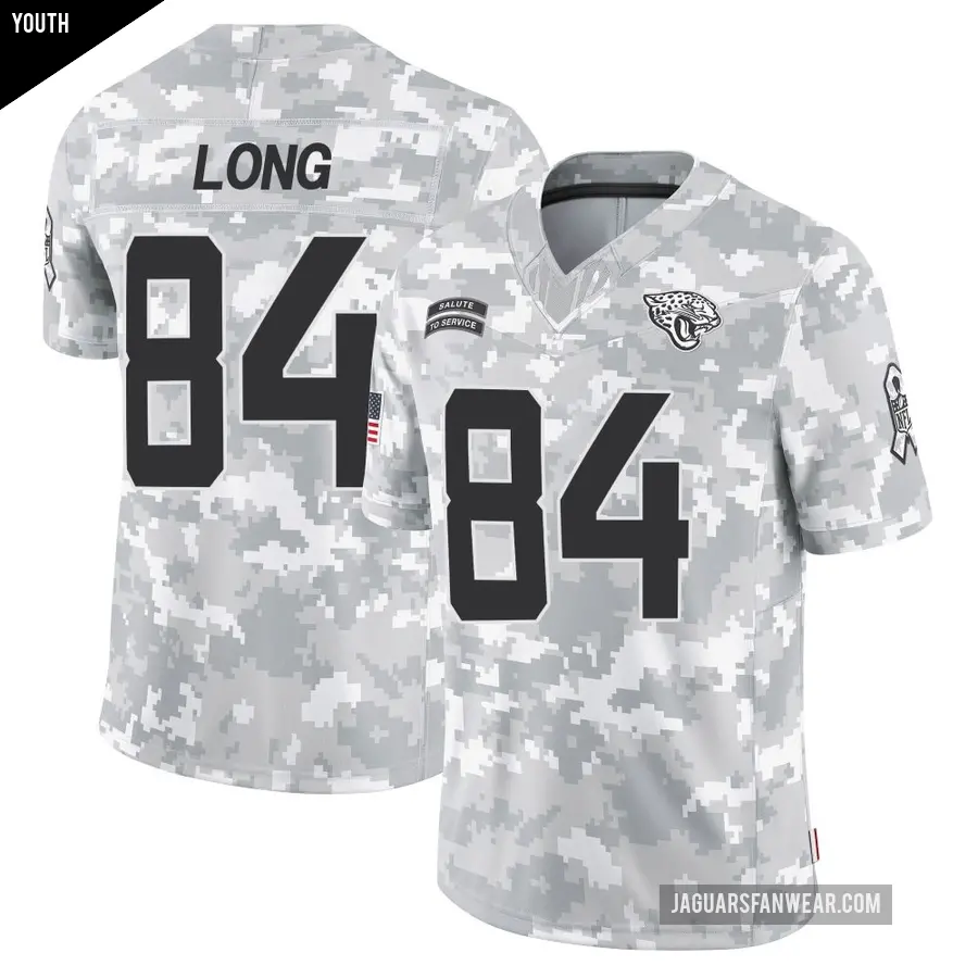 Youth Jacksonville Jaguars ＃84 Hunter Long Arctic Camo Limited 2024 Salute to Service Jersey