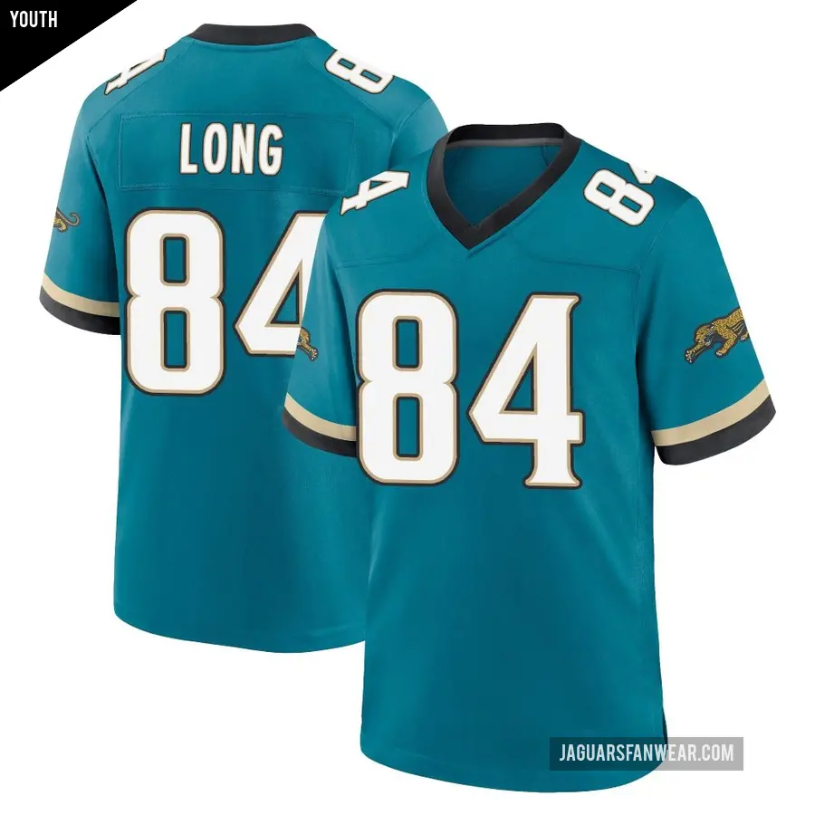 Youth Jacksonville Jaguars ＃84 Hunter Long Teal Game Prowler Throwback Jersey