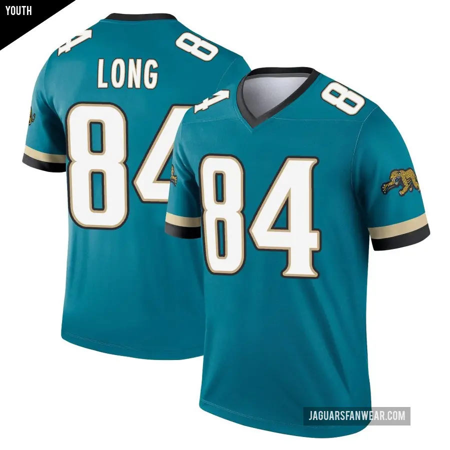 Youth Jacksonville Jaguars ＃84 Hunter Long Teal Legend Prowler Throwback Jersey
