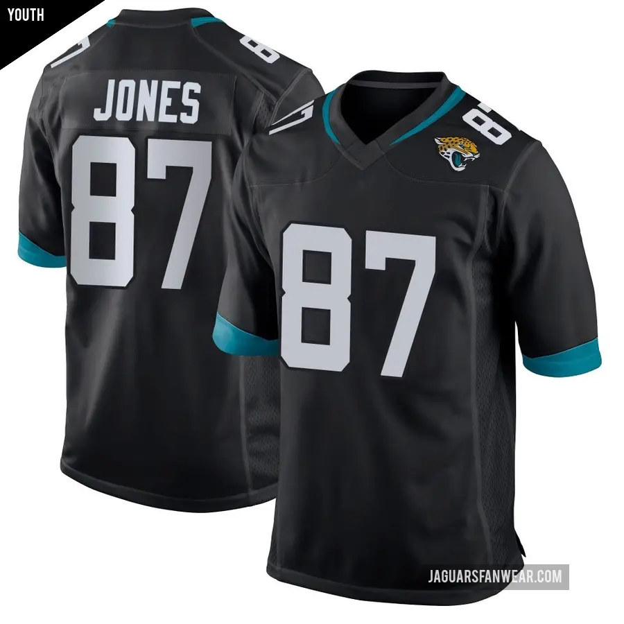 Youth Jacksonville Jaguars ＃87 J.J. Jones Black Game Jersey