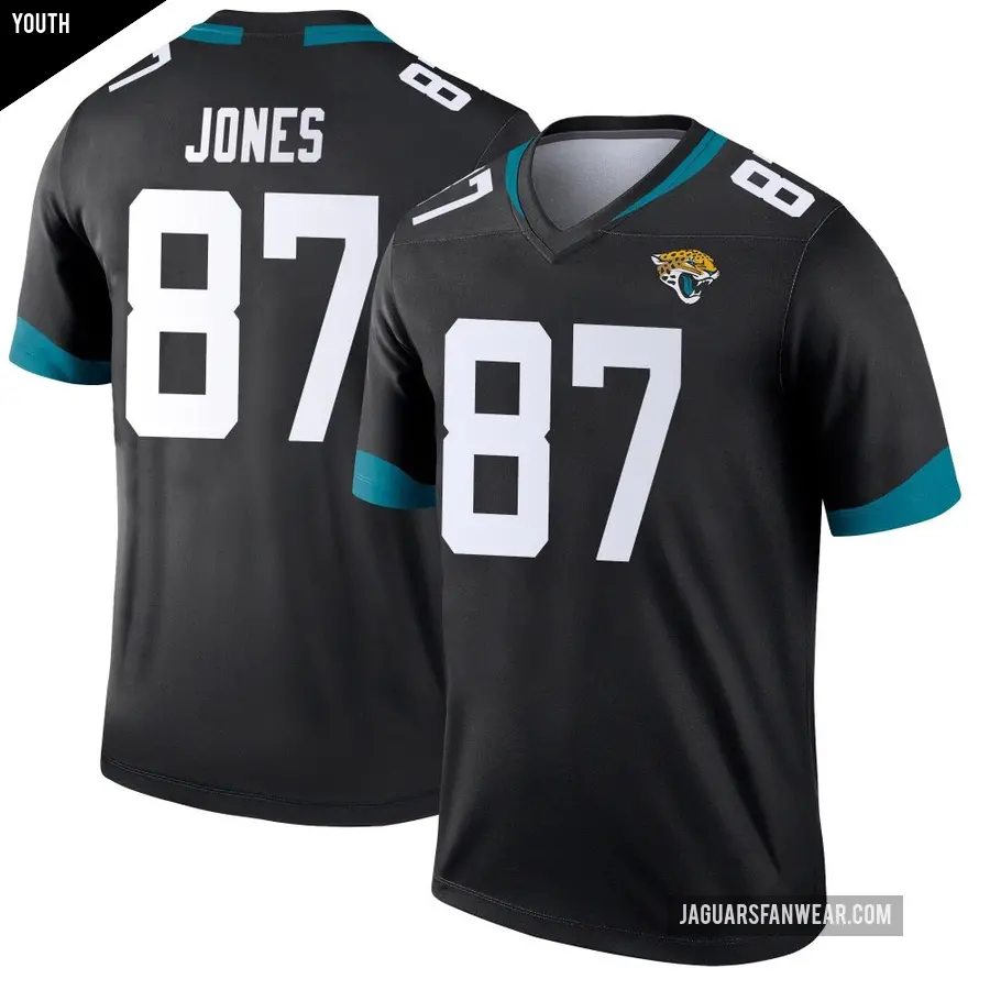 Youth Jacksonville Jaguars ＃87 J.J. Jones Black Legend Jersey
