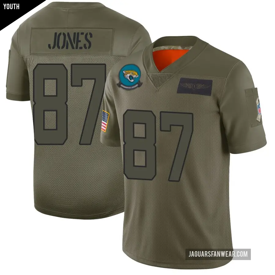 Youth Jacksonville Jaguars ＃87 J.J. Jones Camo Limited 2019 Salute to Service Jersey