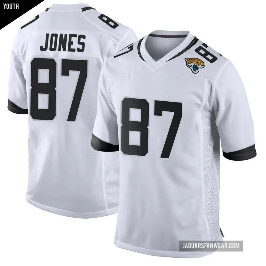 Youth Jacksonville Jaguars ＃87 J.J. Jones White Game Jersey