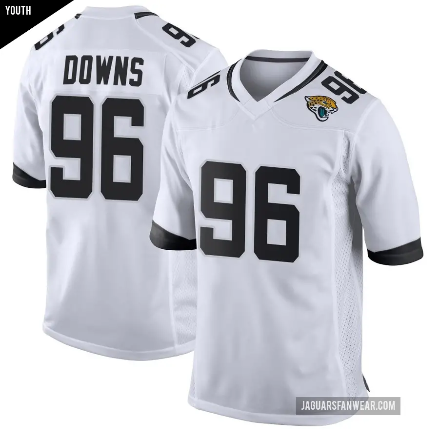 Youth Jacksonville Jaguars &#65283;96 Ethan Downs White Game Jersey